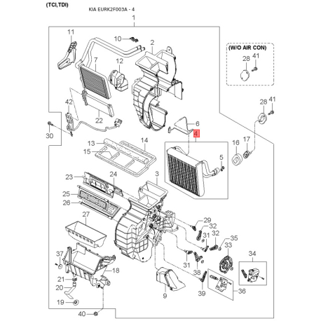Поріг підлоги (кузов) лівий 71401-2FB10 Mobis - 714012FB10 - схема з каталогу 4, EURK2F003A 714012FB10