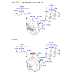 Усилитель вакуумный тормозной системы 59110-2D320 Mobis