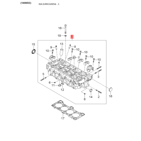 Рульова колонка 56310-1G100 Mobis - 563101G100 - схема з каталогу 1, EURK1G005A 563101G100