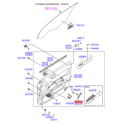 Ручка двери, внутреннее оснащение левая 92631-3K000 Mobis