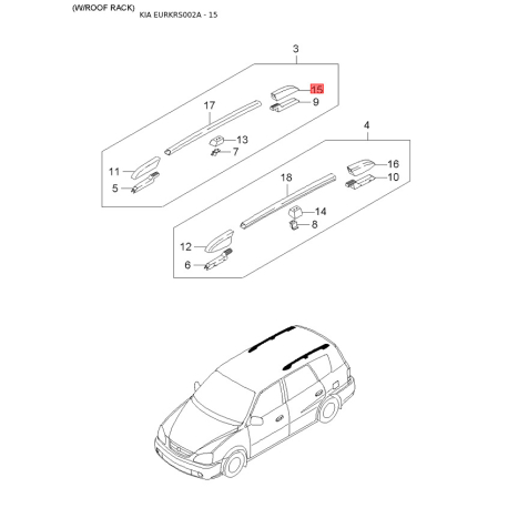 Гідравлічний шланг, кермо 0K2AH-326F0F Mobis - 0K2AH326F0F - схема з каталогу 15, EURKRS002A 0K2AH326F0F