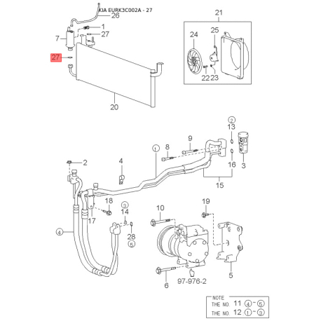 Ручка двери левая 83650-3C021XX Mobis - 836503C021XX - схема с каталога 27, EURK3C002A 836503C021XX