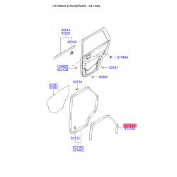 Ущільнення дверей ліве 83110-26000TI Mobis
