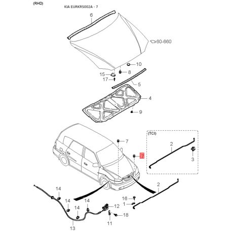 Кронштейн, подвеска двигателя 0K2A5-39090 Mobis - 0K2A539090 - схема с каталога 7, EURKRS002A 0K2A539090