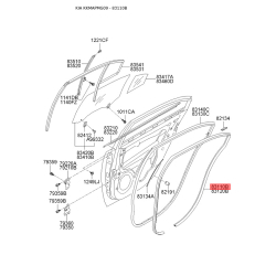 Уплотнитель (уплотнение) двери левый 83110-2G000VA Mobis