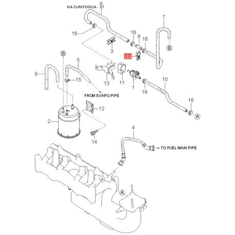 Блок управления, кондиционер 97258-FD900 Mobis - 97258FD900 - схема с каталога 17, EURKFD002A 97258FD900