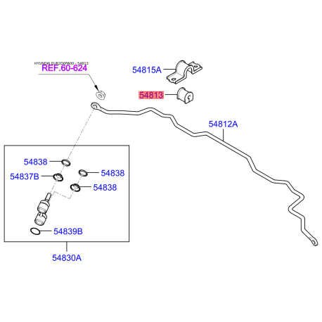 Втулка стабилизатора 54813-2D100 Mobis - 548132D100 - схема с каталога 54813, EUR2D0PA00 548132D100