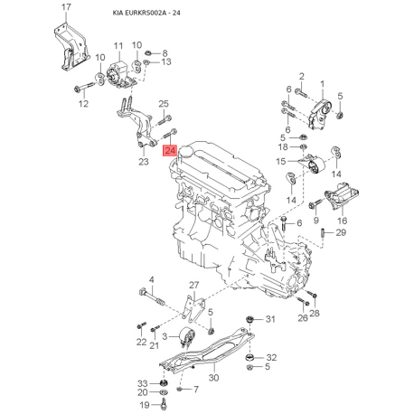 Шестерня, вторинний вал 0G560-17281A Mobis - 0G56017281A - схема з каталогу 24, EURKRS002A 0G56017281A