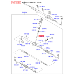 Вал шестерня (черв'як) рульового механізму 56512-2H000 Mobis