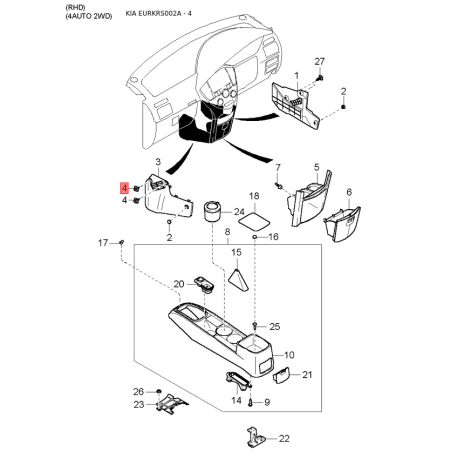 Тарілка клапана нижня 0B660-12123A Mobis - 0B66012123A - схема з каталогу 4, EURKRS002A 0B66012123A