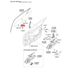 Боковое стекло (окно) двери правое 82421-1M200 Mobis