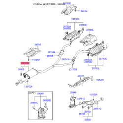 Глушник вихлопних газів середній 28650-2B250 Mobis