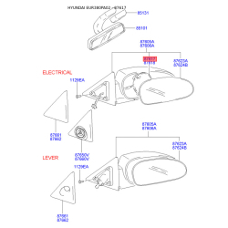 Привід зекрала зовнішнього лівий 87650-22000 Mobis
