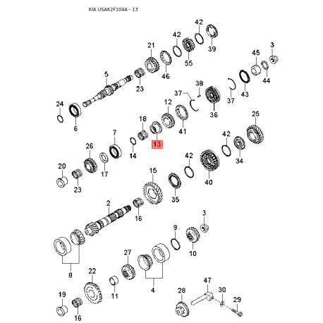 Ручка дверей, внутрішнє обладнання права 82621-2F000NZ Mobis - 826212F000NZ - схема з каталогу 13, USAK2F104A 826212F000NZ