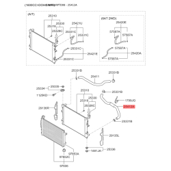 Шланг радиатора нижний 25412-1M000 Mobis