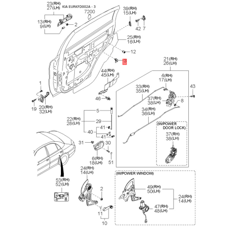 Провода высоковольтные 27401-2X000 Mobis - 274012X000 - схема с каталога 3, EURKFD002A 274012X000