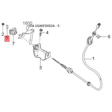 Щуп рівня масла в коробці передач 26611-2X001 Mobis - 266112X001 - схема з каталогу 5, USAKFD002A 266112X001