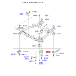 Кронштейн поперечной балки (подрамника) левый 55470-2B000 Mobis