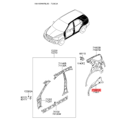 Усилитель задний боковины правый 71661-3E100 Mobis