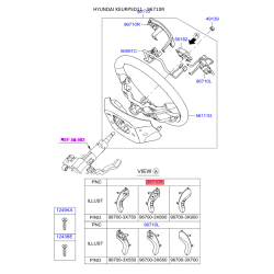 Кнопка управления автомагнитолой на руле правая 96700-3X900HZ Mobis