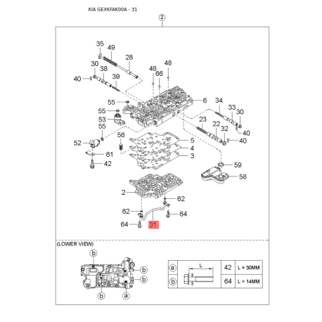 Кріплення підкрилка і бризковика K9991-00502 Mobis - K999100502 - схема з каталогу 31, GEXKFAK00A K999100502