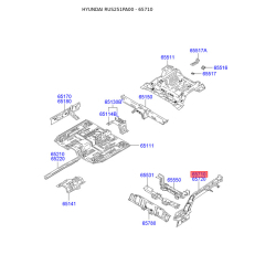 Лонжерон пола багажника левый 65710-25350 Mobis