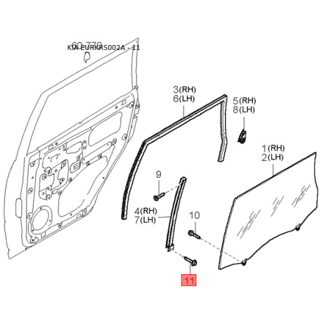 Накладка панели прибров (торпеды) 0K2FB-6839A44 Mobis - 0K2FB6839A44 - схема с каталога 11, EURKRS002A 0K2FB6839A44