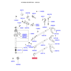 Вал (ось) рычага переключения 43812-3A000 Mobis