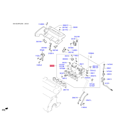 Коллектор впускной 28310-23660 Mobis - 2831023660 - схема с каталога 28310, KEURPLD06 2831023660