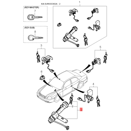Блок управления, впрыскивание топлива 39120-38220 Mobis - 3912038220 - схема с каталога 2, EURK3C002A 3912038220