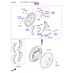 Щит заднього стоянкового гальма в зборі правий 58400-0U000 Mobis