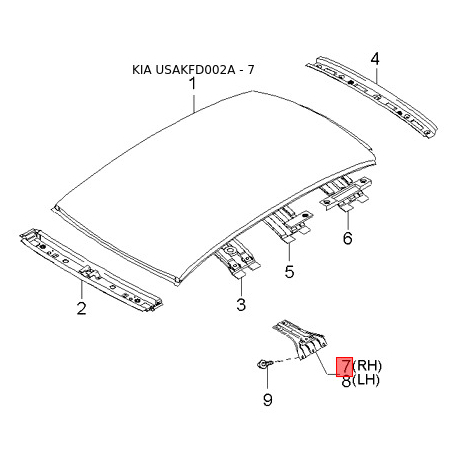 Проводка (джгут, коса) акумулятора 37200-FD010 Mobis - 37200FD010 - схема з каталогу 7, USAKFD002A 37200FD010
