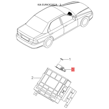 Облицовка передка (передняя панель, морда) 64100-3C100 Mobis - 641003C100 - схема с каталога 3, EURK3C002A 641003C100