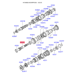 Вал вторичный МКПП 43215-3A043 Mobis