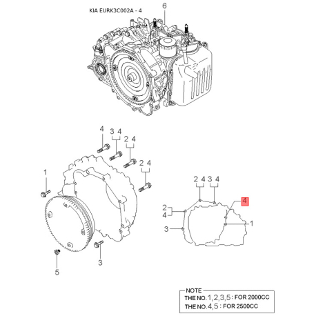 Кріплення акумулятора 37150-3C000 Mobis - 371503C000 - схема з каталогу 4, EURK3C002A 371503C000