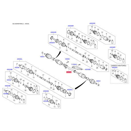 Подушка двигателя 49560-2W650 Mobis - 495602W650 - схема с каталога 49560, AKMAPXMA12 495602W650