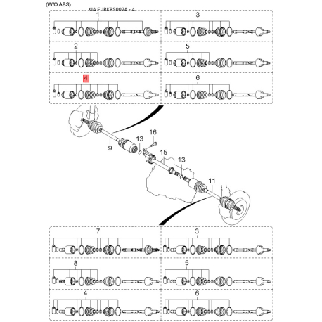 Люк и комплектующие 0K2FB-5128X Mobis - 0K2FB5128X - схема с каталога 4, EURKRS002A 0K2FB5128X