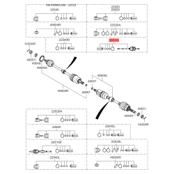 Шарнірний комплект приводного вала правий 49591-2F200 Mobis
