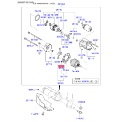 Угольная щетка, стартер 36162-37300 Mobis