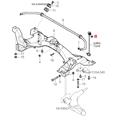 Сонцезахисний козирок правий 0K2KA-6927044 Mobis - 0K2KA6927044 - схема з каталогу 1, EURKRS002A 0K2KA6927044