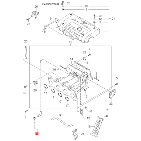 Шарнирный комплект приводного вала левый 49591-2F191 Mobis - 495912F191 - схема с каталога 8, EURK2F003A 495912F191