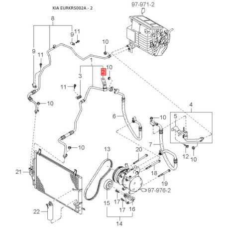 Фара основна ліва 0K2JA-51040 Mobis - 0K2JA51040 - схема з каталогу 2, EURKRS002A 0K2JA51040