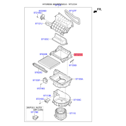 Кришка (корпус або кронштейн) обігрівача ліва 97121-3XAB0 Mobis