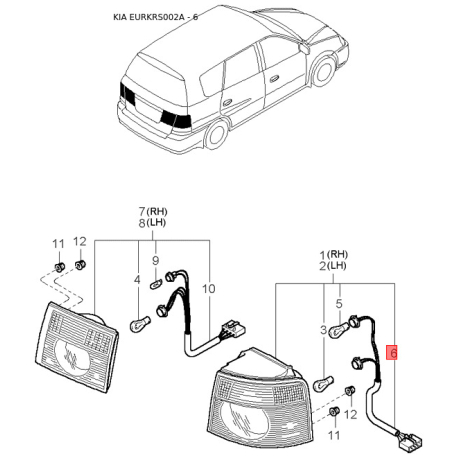 Гідравлічний шланг, кермо 0K2FS-32470 Mobis - 0K2FS32470 - схема з каталогу 6, EURKRS002A 0K2FS32470