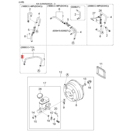 Трос, крышка бака 0K2AJ-56860 Mobis - 0K2AJ56860 - схема с каталога 3, EURKRS002A 0K2AJ56860
