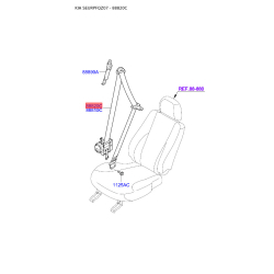 Ремінь безпеки правий 88820-1F210EZ Mobis