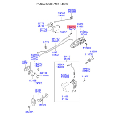 Засувка (фіксатор) замка дверей і кріплення 14929-22015 Mobis