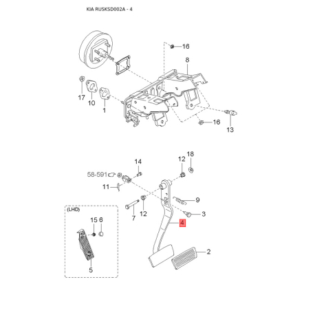 Подшипник АКПП 0K202-17181 Mobis - 0K20217181 - схема с каталога 4, RUSKSD002A 0K20217181