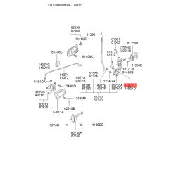 Засувка (фіксатор) замка дверей і кріплення 14929-22010 Mobis