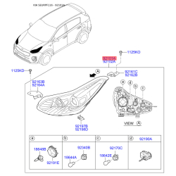 Фара основная левая 92101-F1110 Mobis